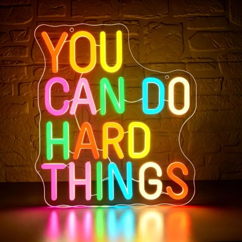 You Can Do Hard Things Neon Sign for Wall Decor