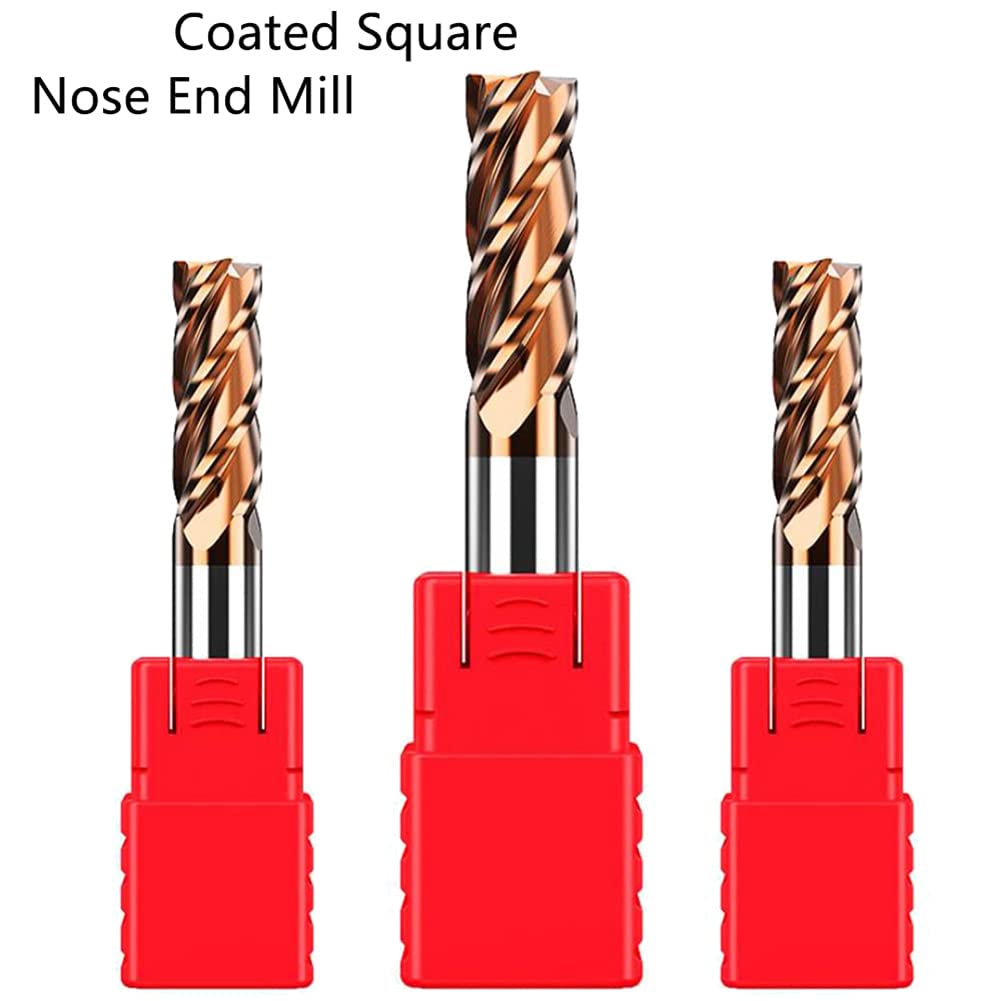 Fresa A Punta Quadrata In Carburo - Diametro 1/8" | Rivestimento TiSiN, Per Acciaio Inox E Ghisa