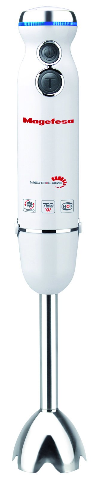 Magefesa Mescolare - Batidora de Mano 750W, Cuchillas Acero Inoxidable, Desmontable, Mango Ergonómico, Velocidad Regulable, Función Turbo