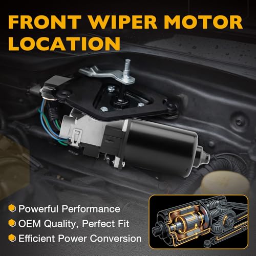Image of Front Windshield Wiper Motor Compatible with Ford 1987-1996 Bronco F Super Duty, 1987-1996 F-150 F-250 F-350, 88-96 F53 F59, 1990 1991 1992 1993 1994 F600 F700 F800 FT900, Replace 85299 85-299