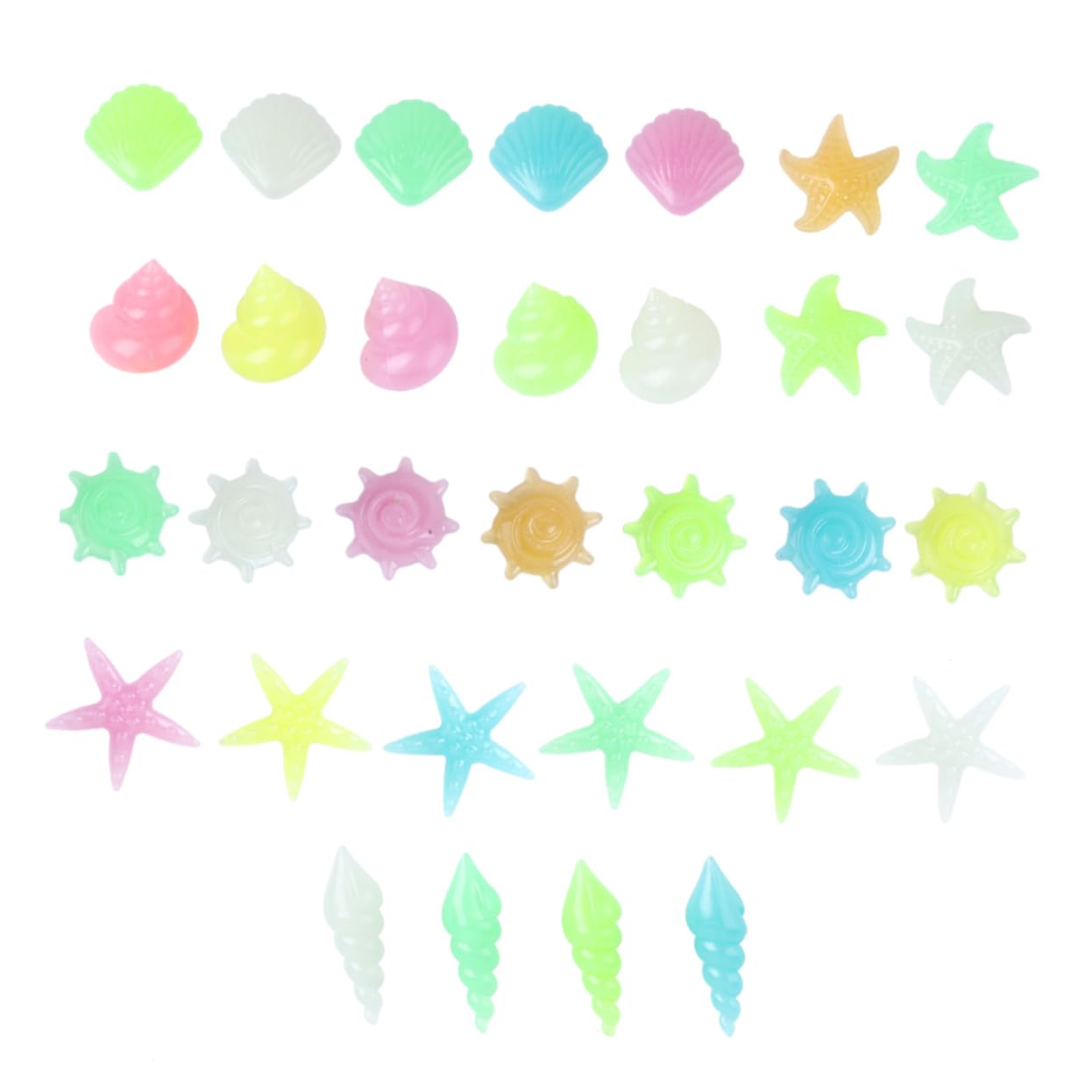 OFFSCH 70pcs Decorative Pebbles Glow in The Dark Aquarium Rocks Luminous Pebbles Fluorescent Pebble Stone Home Decor Glowing Gravel for Aquarium Decor Rocks Ocean Fish Tank