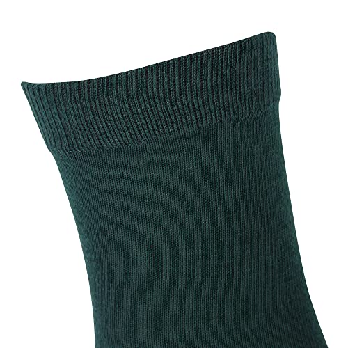 Image of Boys & Girls Bottle Green Calf Length Cotton School Socks (Pack of 5 Pairs)