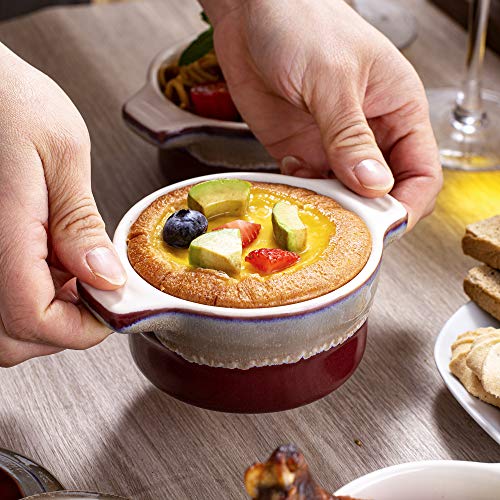 LOVECASA 4-delige muffins vormpjes set met deksel, mini schaaltjes voor soufflé, crème brulee, ovens, fondants, desserts, 10 x 10 x 5,2 cm, 200 ml - Image 4