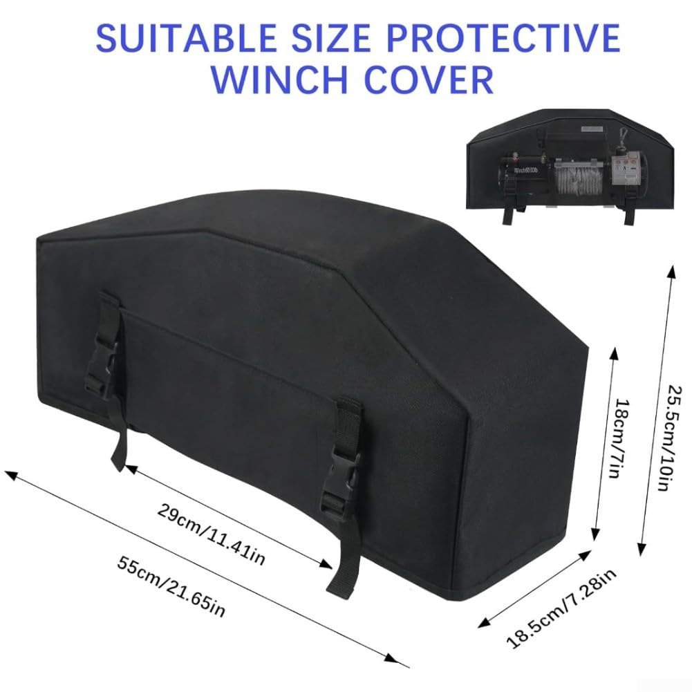 Housse de treuil 900D Oxford, housse de protection robuste pour treuil électrique, étanche à la poussière, tracteur 55 x 25,5 cm
