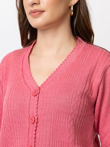 Image of Women's Warm Woolen Cardigan - Stylish Full Sleeve Knitwear for Winter, Cozy & Elegant Sweater