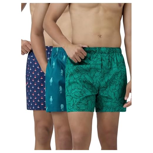 XYXX Men's Super Combed Cotton Remix Printed Boxers (M; Shell Boat+Almond+Zebra)
