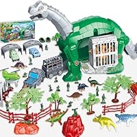 Lalloply Dinosaur Toys for Boys Girls age 3 4 5 6,Brachiosaurus Dinosaur games Dinosaur truck Dinosaur Figures 58pcs Dino kids Toys 3-7 Year Old Dinosaur Gifts Big Dinosaur Toy Halloween Birthday