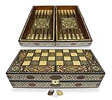 Maße (LxBxH) : zugeklappt 30 x 15 x 6 cm aufgeklappt 30 x 30 x 3 cm,Feldgröße : 25 x 25 Gewicht : 800 gr inkl. 30 Backgammon Steine aus Holz Rund : 2 cm dick : 0,5 cm (inkl.) 4 Würfelsteine