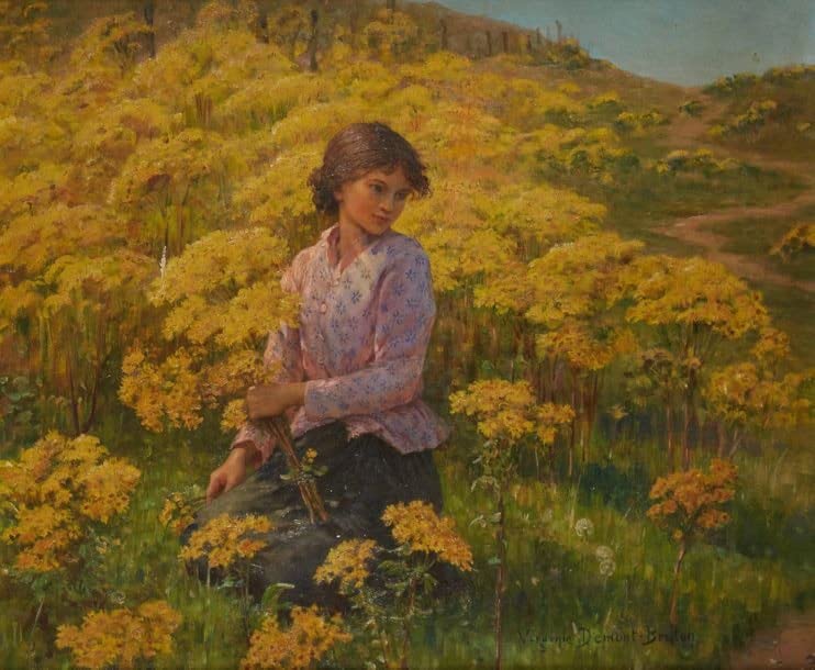 Tableau jeune femme aux fleurs pour instiller de la poésie dans votre maison