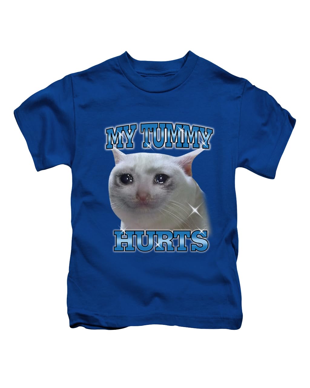 My Tummy Hurts cat Meme Cats Novelty Humour Comedy Viral Fun Tee T-Shirt Funny Unisex T Shirt Top Royal Blue