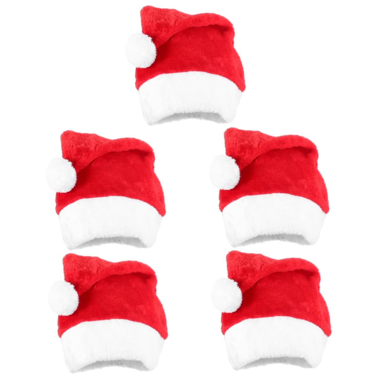 jojofuny 5 Piezas Gorro de Papá Noel de felpa gorras de navidad trajes rosas decoración regalos sombrero de navidad cálido gorro de Papá Noel brillar sombrero de Santa ropa Decorar hombre