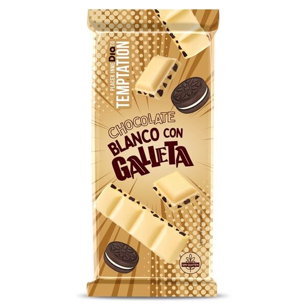 Temptation de Dia Chocolate Blanco con Galleta, 100g
