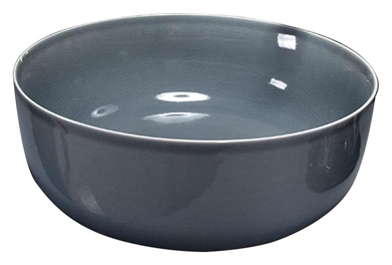 WOTZOV Ceramic Bathroom Sink Bathroom Vessel Sink Grey Round, Ceramic Countertop Basin Sink Smooth 42 * 42 * 14Cm, Washbasin Minimalist Style