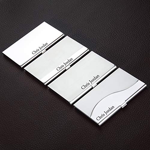 Personalized Stainless Steel Business Card Case Holder Engraved With Your Custom Text (#2) #TOP5