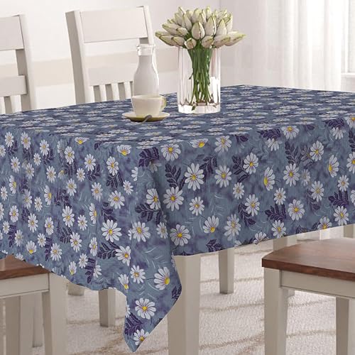 Image of Dakshya Industries PVC Waterproof Withoutlace Dining Table Cover (Size - 54X78 Inch) Rectangle 6 Seater Heat Rasistant Table Cloth (T21)
