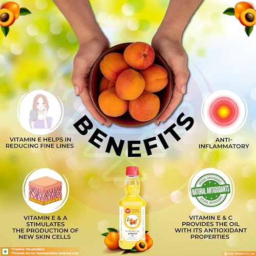 Image of IndicWisdom Wood Pressed Apricot Oil 200 ml (Cold Pressed Apricot Oil - Extracted on Wooden Churner)