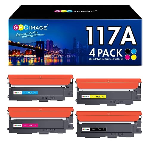 GPC IMAGE 117A Toner Set Kompatibel für HP 117A Toner Set für HP Color Laser 179fwg Toner für Color Laser 178nwg 179fnw 178nw 150nw 178 179 W2070A W2071A W2072A W2073A (Schwarz Cyan Gelb Magenta)