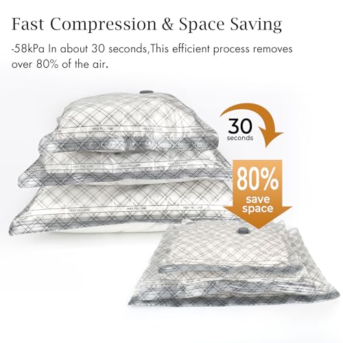 Image of 6pcs Vacuum Seal Bags for Clothing Travel, Cordless Pump, Carry-on Size Compression Packing Bags, 4000Pa Suction & 2000mAh Battery, Vacuum Storage Bags for Clothes, Luggage, Suitcase, Space Saver