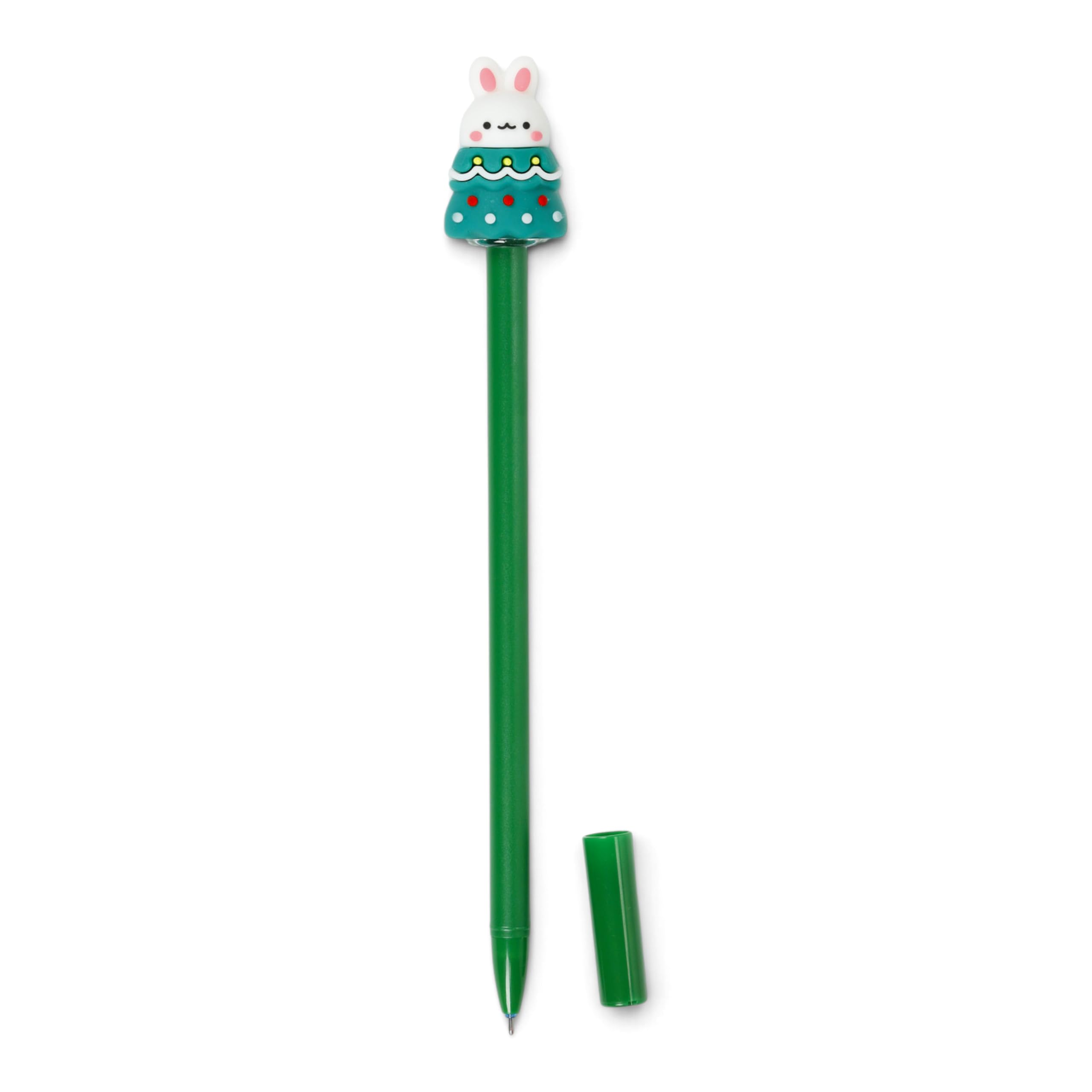 Puckator Penna cancellabile con topper per Natale, motivo: coniglietto e coniglietto, bella estetica per il rientro a scuola, penne gel cancellabili, penna con gomma per bambini, ufficio, scrittura e