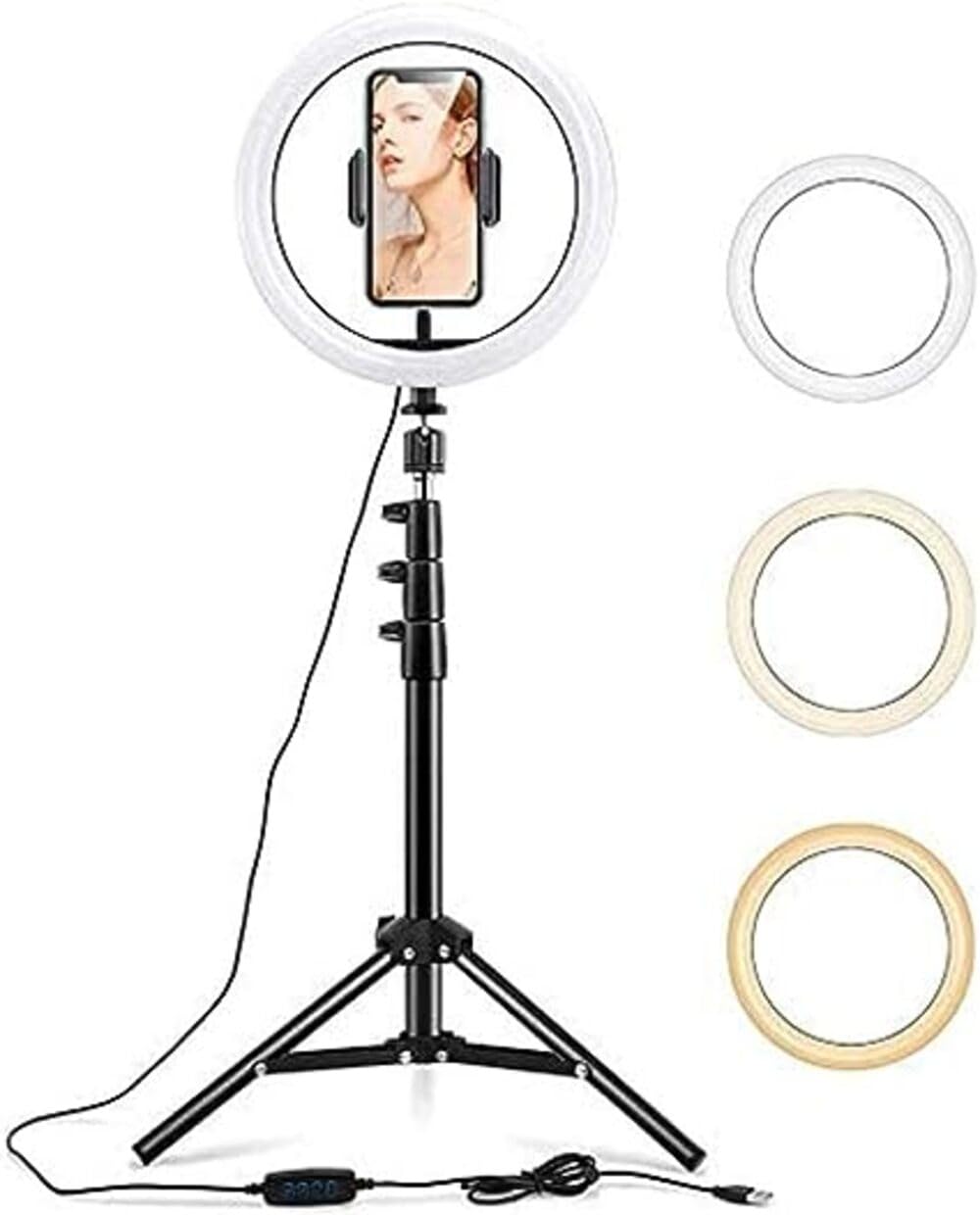 Ring Light with Adjustable Tripod Stand"Illuminate Your Selfie Moments: Advanced 10-Inch Ring light - Capture Radiant Self-Portraits Anytime, Anywherefor Live Stream/Makeup/YouTube Video,