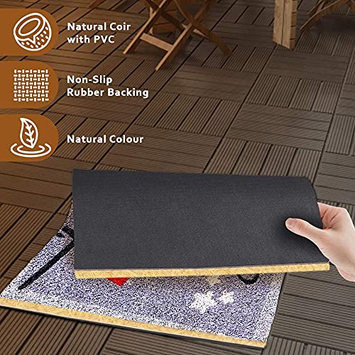 Image of Onlymat Christmas Coir Doormat with Non-Slip PVC Backing for Gateway, Entryway, Outdoor, Indoor, Patio- Durable and Large, Weatherproof Multicolour, Merry Christmas Printed Rug (60cm x 1.5cm x 40 cm)
