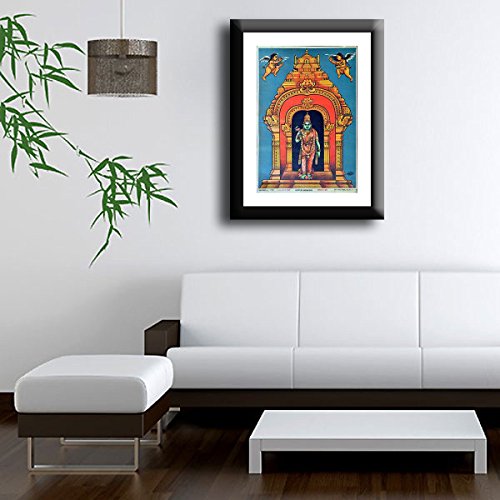 Image of Tallenge - Gopur Minashi - Raja Ravi Varma Mythology Collection - Small Poster Paper - Framed (12 x 18 inches)