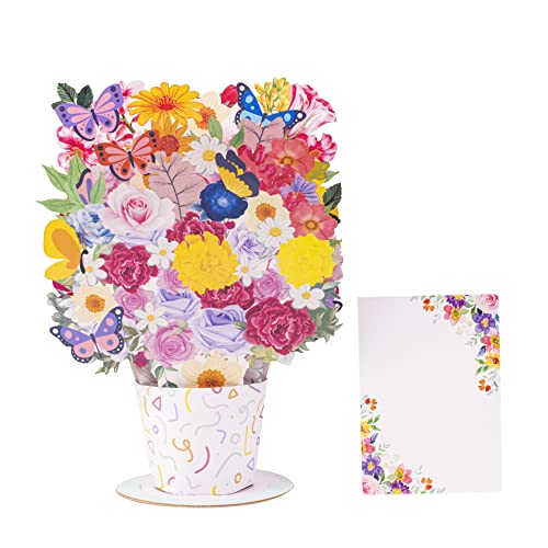Truance Pop Up Card Greeting Card Potted Flowers, Birthday Card, Thinking Of You, 3D Card For Mom, Dad, Flower Card, Thank You Card, Anniversary Card, All Occasions (Style 3) #TOP2