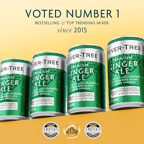 Image of Fever-Tree Ginger Ale - Premium Mixer for Cocktails and Mocktails, 5.07 fl oz Cans, Pack of 8 - Naturally Sourced, Non-GMO