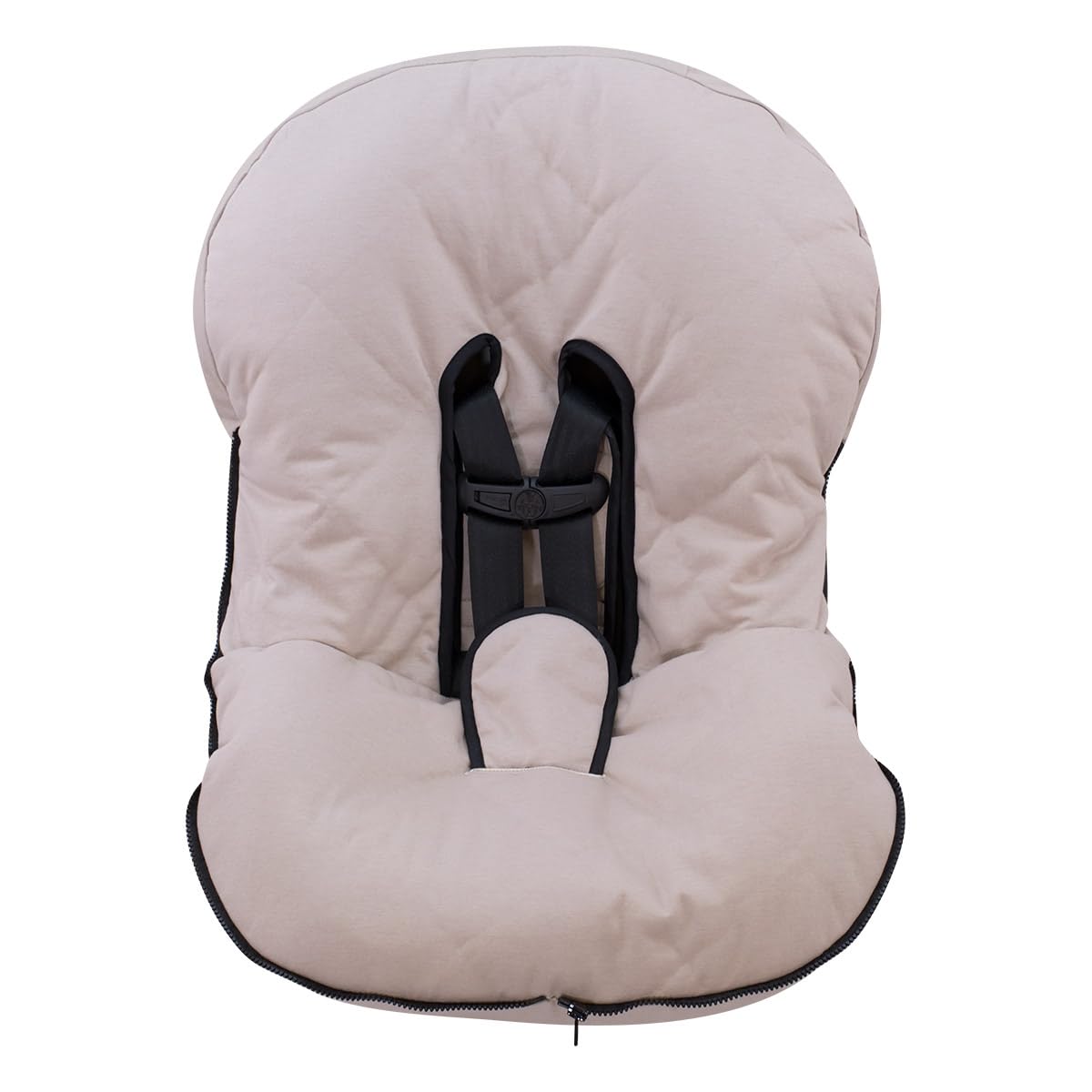 JYOKO KIDS Funda + Saco para portabebés y capazo Bebé Impermeabilizado en su interior, Algodón Orgánico (Beige Bigotes, Algodon)