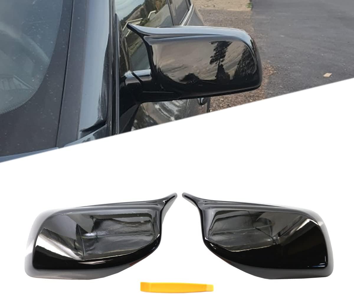 Gloss Black M Style Side Wing Mirror Cover Caps Compatible with BMW 5 Series E60 E61 E63 E64 2003-2007 Pre-Lci
