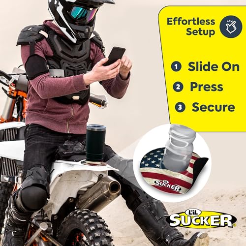 Image of Lil Sucker Flag Suction Ring - Non-Tipping, Anti-Spill Can Drink Holder for Boats, Trucks, RVs, ATVs, Home & Outdoors - Secure Your Drinks and Prevent Spills With Non Slip Cup Coaster - Flag Pack of 2