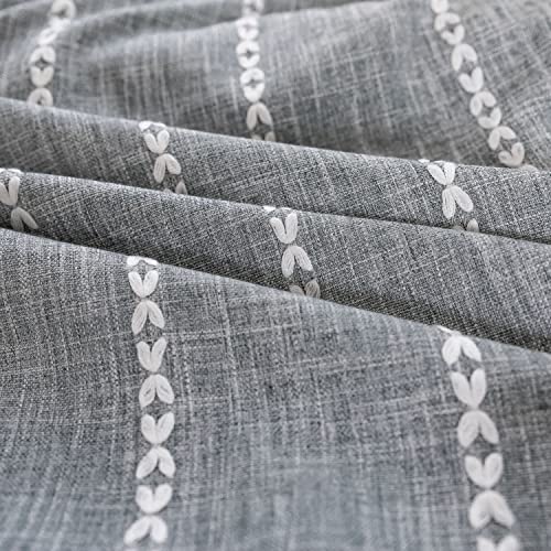 Nakedcloud Boho Curtains For Bedroom 2 Panels Set French Country Modern Farmhouse Cotton Window Curtain Panels With Embroidery For Living Room Tassels Light Blue Curtains 55" W X 84" #TOP3