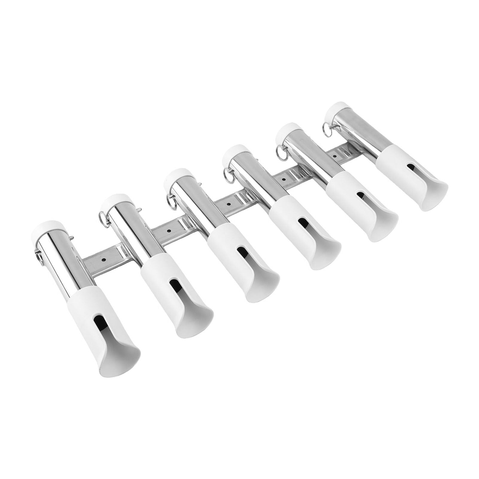 Tnfeeon Portacanne da Pesca in Acciaio Inossidabile 316 a 6 Tubi Design di Sicurezza con Bordo Arrotolato con 6 Tubi in PVC per Barche Camion Stoccaggio Kayak