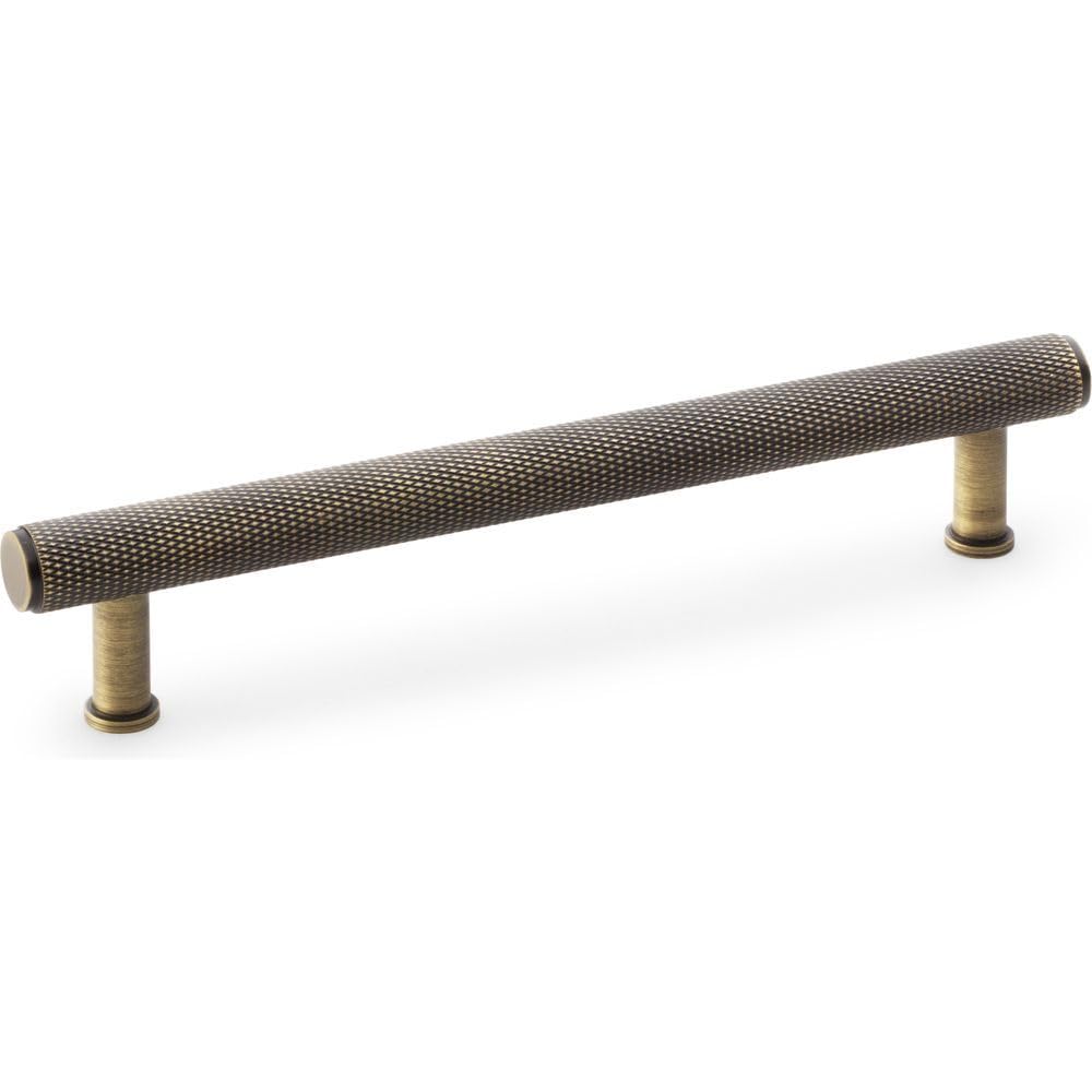Carlisle Brass Antique Brass Alexander & Wilks Knurled Crispin T Bar Cupboard Pull Handle, (160Mm Hole Centres)