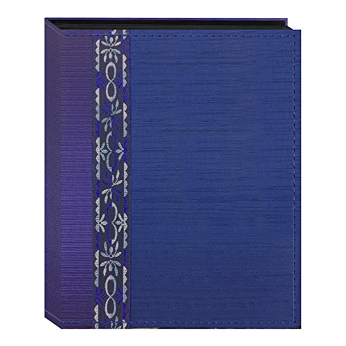 Pioneer Photo Albums Fabric Ribbon Cover Album 100 Pockets Hold 4x6 Photos, Blue, Medium