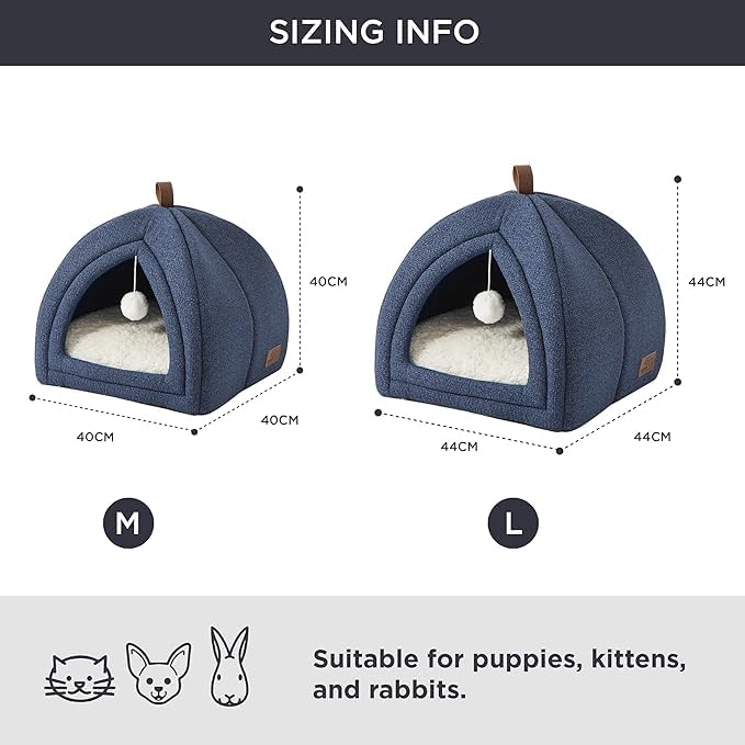 Cat Cave for Indoor,Suitable for Cat Dome Bed,Hideaway Bed for Indoor Cats, with Removable Mattress for Kittens.Cat Tent House for Dual Use.(Cat Gray, Large) 3