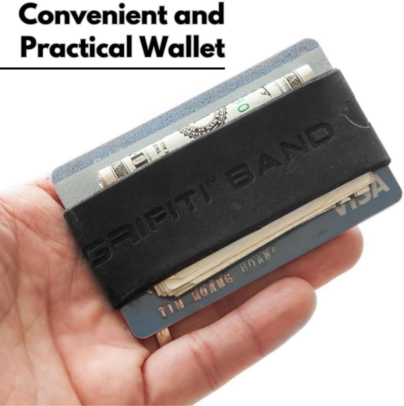 GRIFITI Band Joes Landscape Front Wide Pocket Wallet Slim Colorful Rubber Silicone Grip Card Cash Strap Strong Money Holder - Image 6