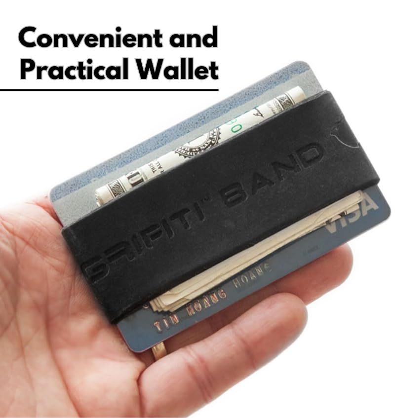 GRIFITI Band Joes Landscape Front Wide Pocket Wallet Slim Colorful Rubber Silicone Grip Card Cash Strap Strong Money Holder3