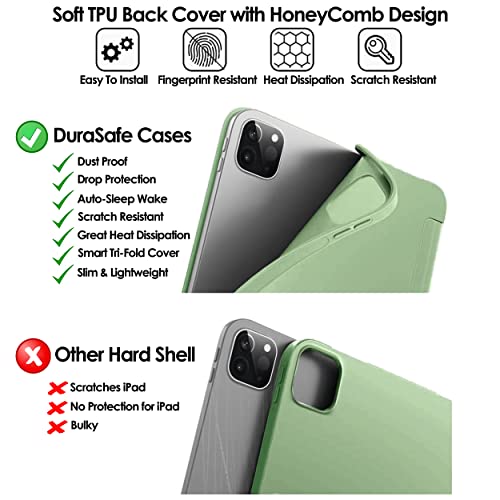 Image of DuraSafe Cases for iPad Pro 11 inch 4th 3rd 2nd Gen Case A2759 MNXE3HN /A MNXD3HN /A A2435 MNXG3HN /A MNXF3HN /A MNXJ3HN /A A2761 A2762 MNXN3HN /A MP553HN /A A2377 MHQR3HN /A MHQT3HN /A A2228 - Tea Green