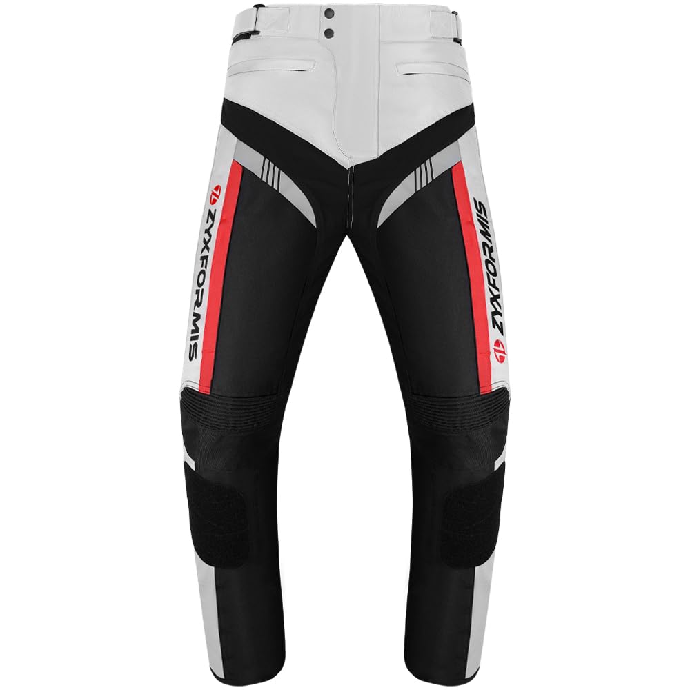 Pantalon de Moto en Textile étanche et Coupe-Vent imperméable Protection blindé Unisexe pour Moto avec Doublure Amovible