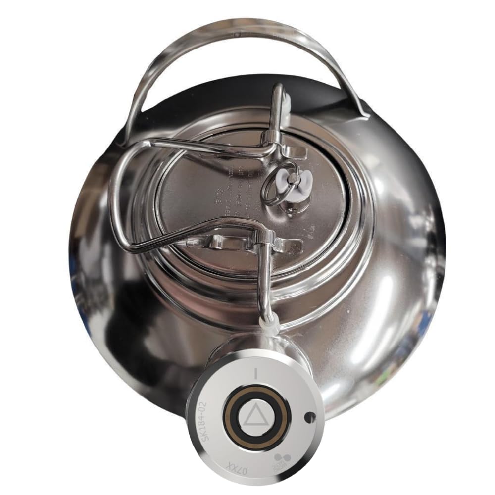 Reinigungsbehälter aus Edelstahl 10l mit Flachfitting (A) z.B. für Bit, Krombacher