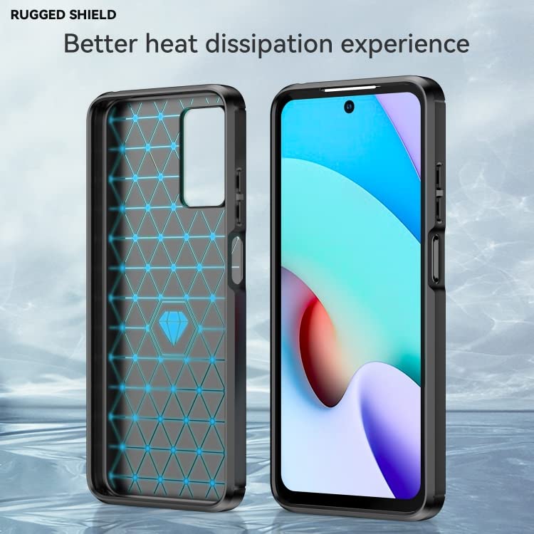 Image of NPRC Hybrid Ultra Slim Protective Case TPU Non-Slip Carbon Fiber Texture Shockproof Case Cover for Redmi 11T - Black