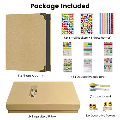 Photo Album Scrapbook, Wooolken 8.5 X 11 Inch Hardcover Diy Scrapbook With Scrapbooking Kits 80 Pages Scrapbook Album For Kids Lover Holiday Gifts #TOP6