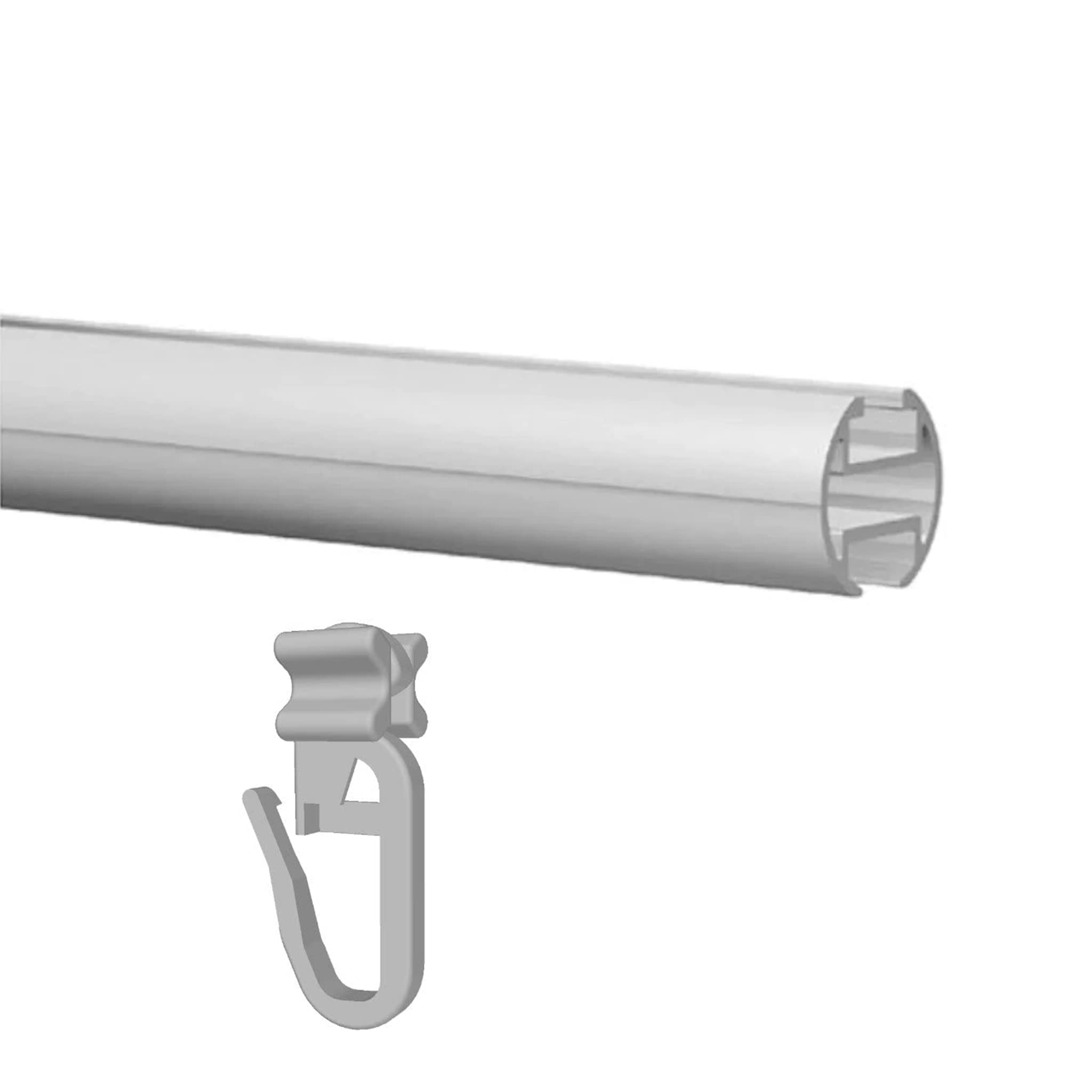 SN Deco - Innenlaufgarnitur Genua, Ø 16mm, 2-Lauf edelstahl optik 320cm (4x160cm inkl. Verbinder)