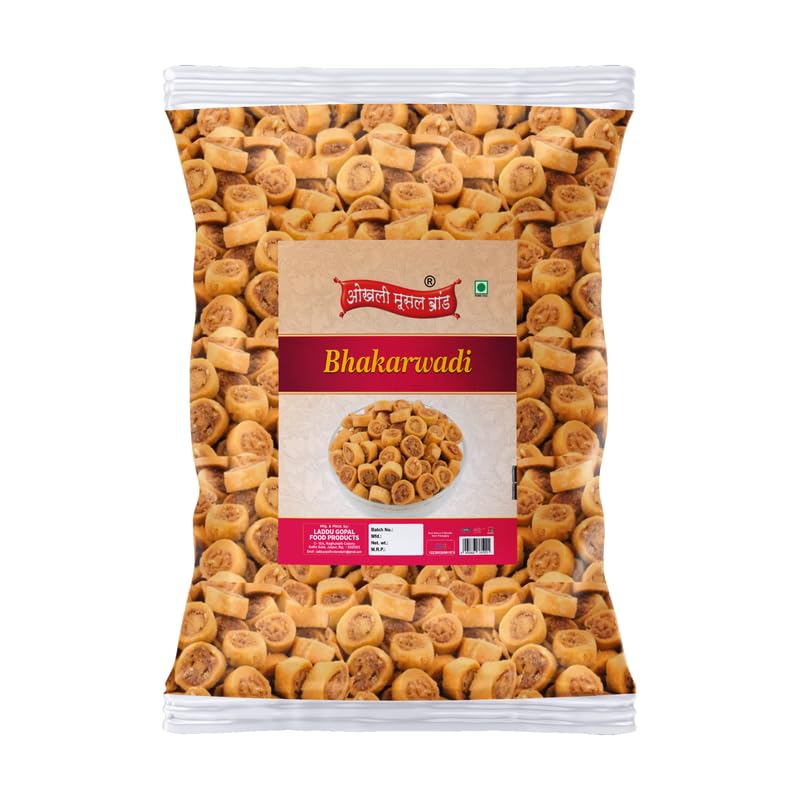 Image of OKHLI MUSAL BRAND Classic Rajasthani Rajwadi Tradition Bhakarwadi Mouth-watering Crunchy, Light and Flavourful Snack| Marwar Bhakarwadi Bikaneri| Tea Chai Party Snack Namkeen Savoury Snack-850g*1Pack