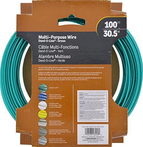 Image of Hillman Green Vinyl Jacketed Multi-Purpose Cable Wire, 100', Safe Work Load for 100 Pounds | 41585