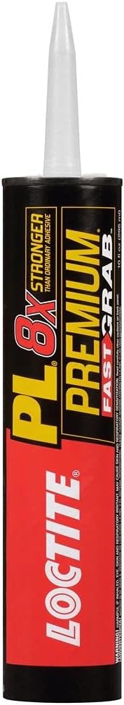 Loctite PL Premium Fast Grab Polyurethane Construction Adhesive, 10 fl oz, 1, Cartridge