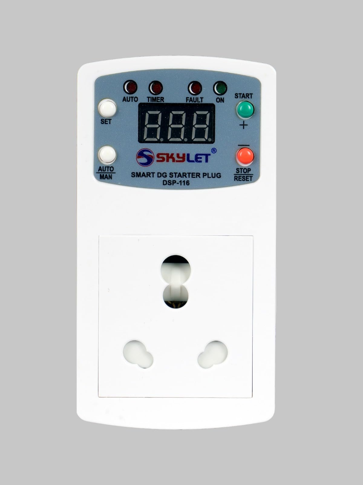 SKYLET DSP-116 Smart Digital Portable Plug with High/Low Voltage & Overload Protection, Auto-Manual Mode, 230V 50Hz 16A, Universal Socket, Dry Run Protection for Water Pump Up to 1HP-image-2