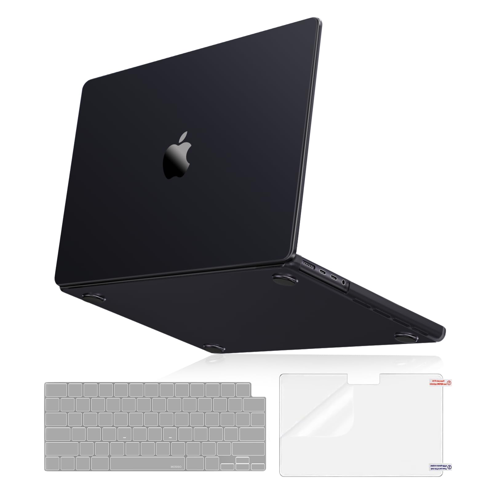 MOSISO Compatible with MacBook Pro 16 inch Case 2025 2024 2023 2022 2021 M4 M3 M2 M1 A3403 A3186 A2991 A2780 A2485, Slim Natural Original Color Hard Shell&Keyboard Skin&Screen Film, Space Black Clear