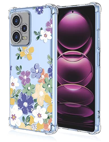 Custodia per Telefono Adatta per Redmi Note 12 Pro+ 5G Note12 ProPlus 6.67 Inches con Disegno a Colori Trasparente - Fiori 4 silicone tpu